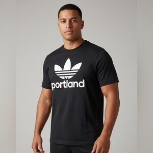 Adidas Black and White Men's Tee
